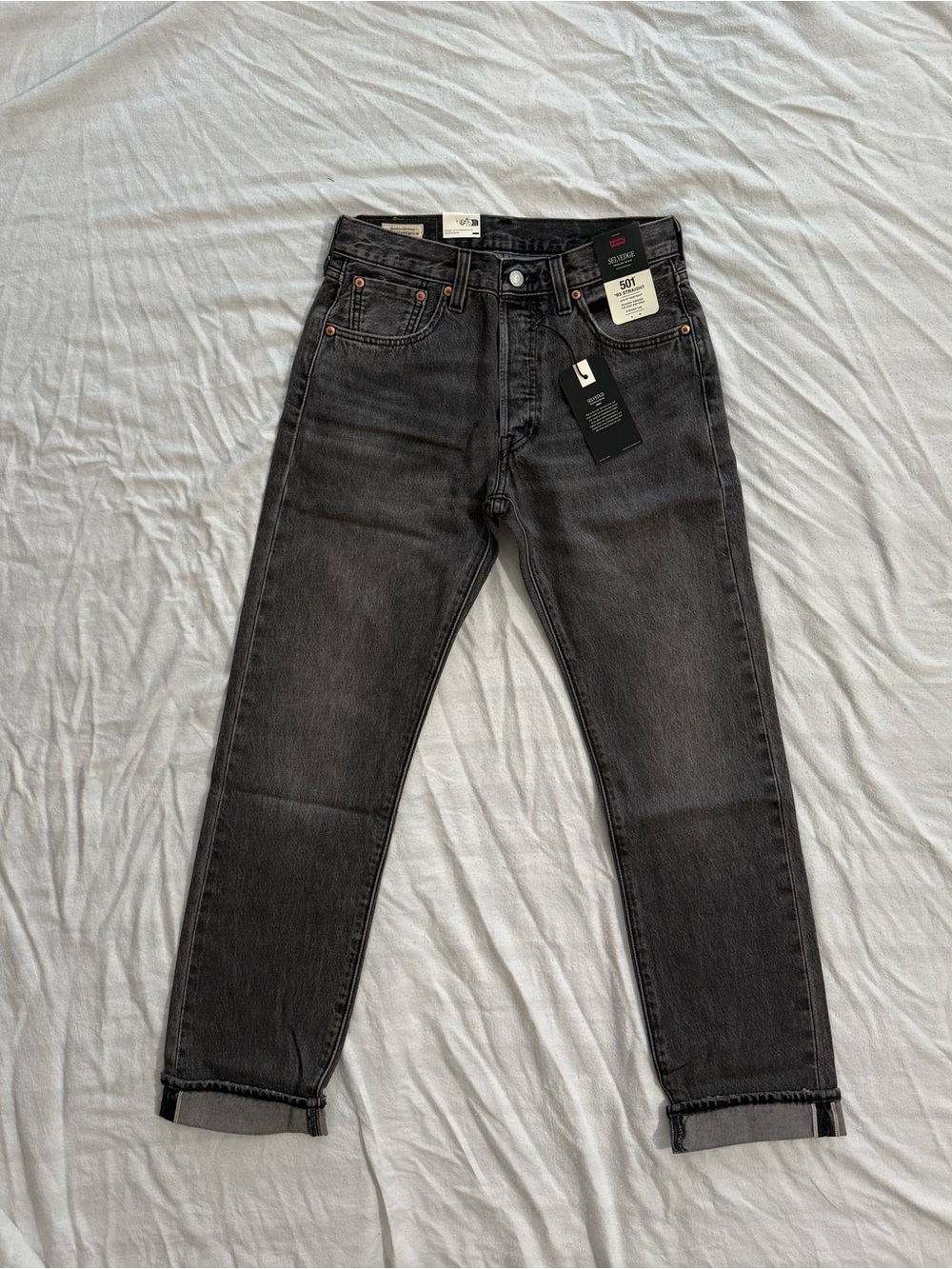 Levi's Premium 501® Selvedge Men’s Faded Black Straight Jeans